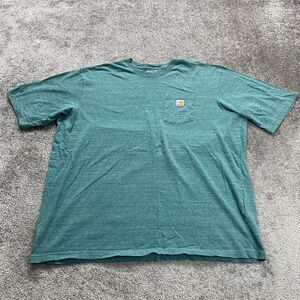 Carhartt K87 Loose Fit T-Shirt Mens 3XL Green Crew Neck Short Sleeve Pocket Tee